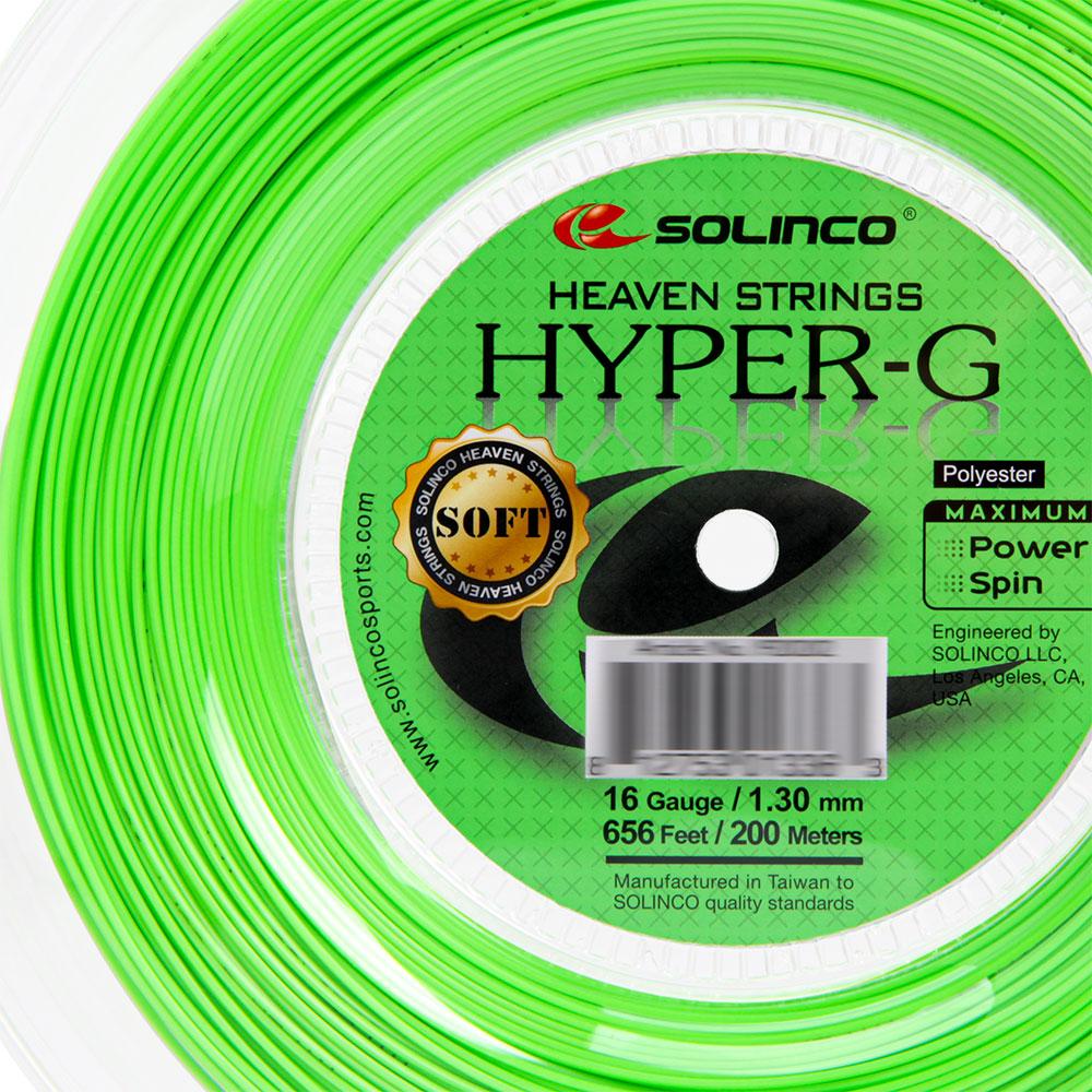 Miniatura Corda Solinco Hyper G Soft 16 1.30mm Rolo com 200 Metros Verde