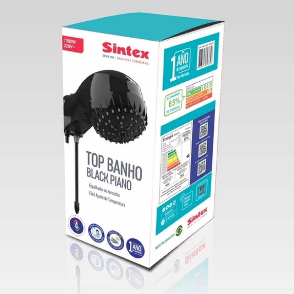 Miniatura Ducha Top Banho Black Piano 220v / 7000w - Sintex