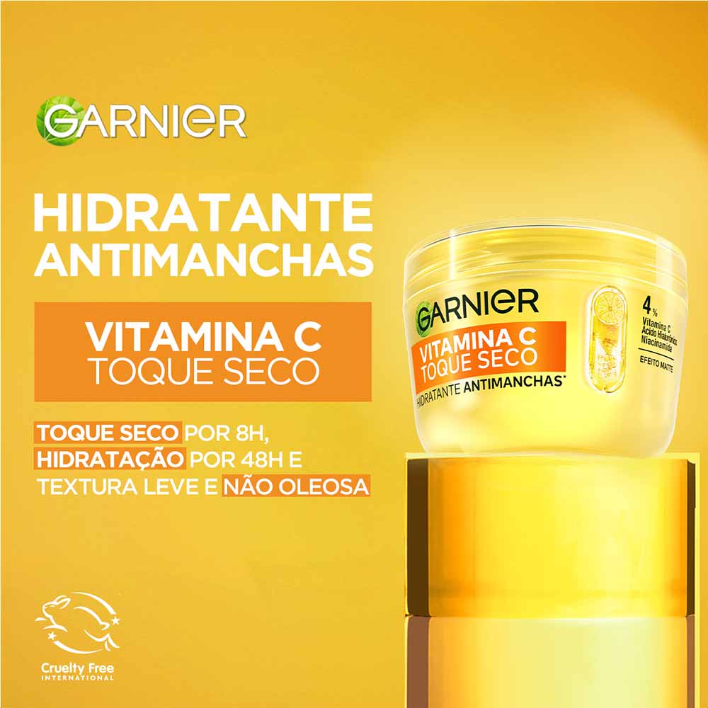 Miniatura Hidratante Facial Antimanchas Garnier Skin Vitamina C Toque Seco 85g