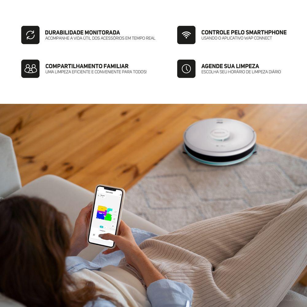 Aspirador De Pó Robo Wap Robot W4000 3 Em 1 Smart 220V