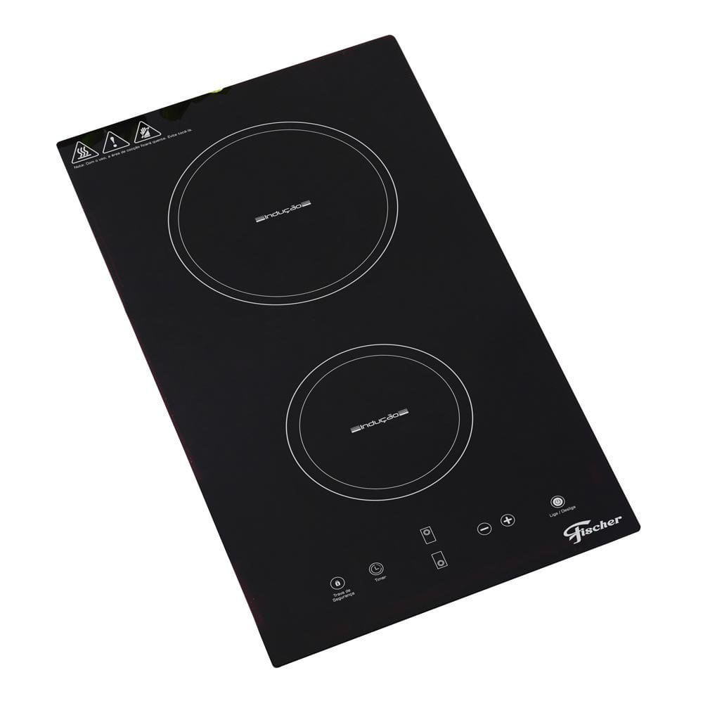 Miniatura Cooktop de Indução 2 Bocas Mesa Vitrocerâmica Fischer Preto - 220V