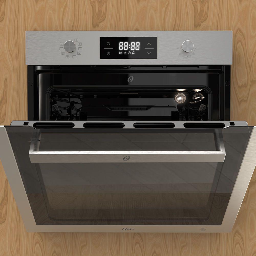 Miniatura Forno De Embutir Elétrico Oster Semi Digital Black Inox 75L 220V