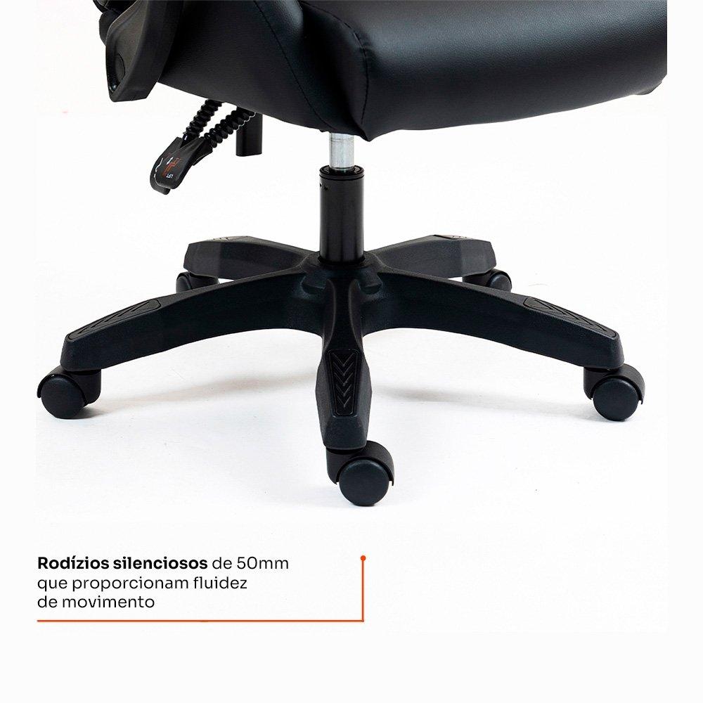 Miniatura Cadeira Gamer Husky Storm 100, Até 120kg, Almofadas, Reclinável 135º, PU, Preta - HCG100PT