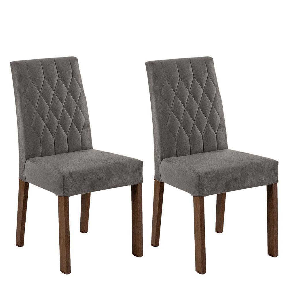 Miniatura Kit 2 Cadeiras De Jantar 4256 Rustic/silver Madesa Rustic/silver