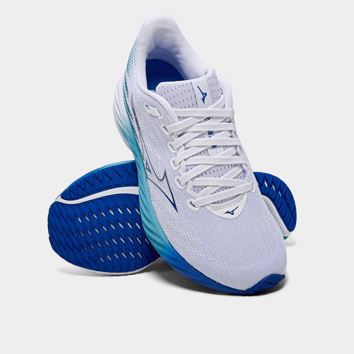 Miniatura Tênis Mizuno Wave Rider 28 Feminino Branco+Azul - 34