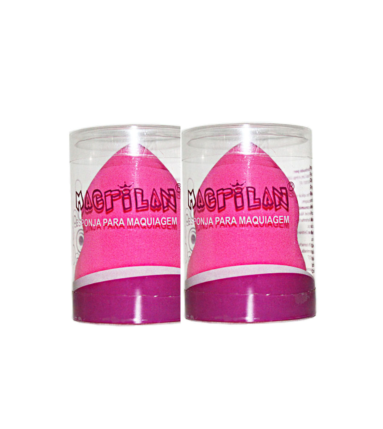 Miniatura Esponja de Maquiagem Macrilan Combo 2 uni. Rosa Choque