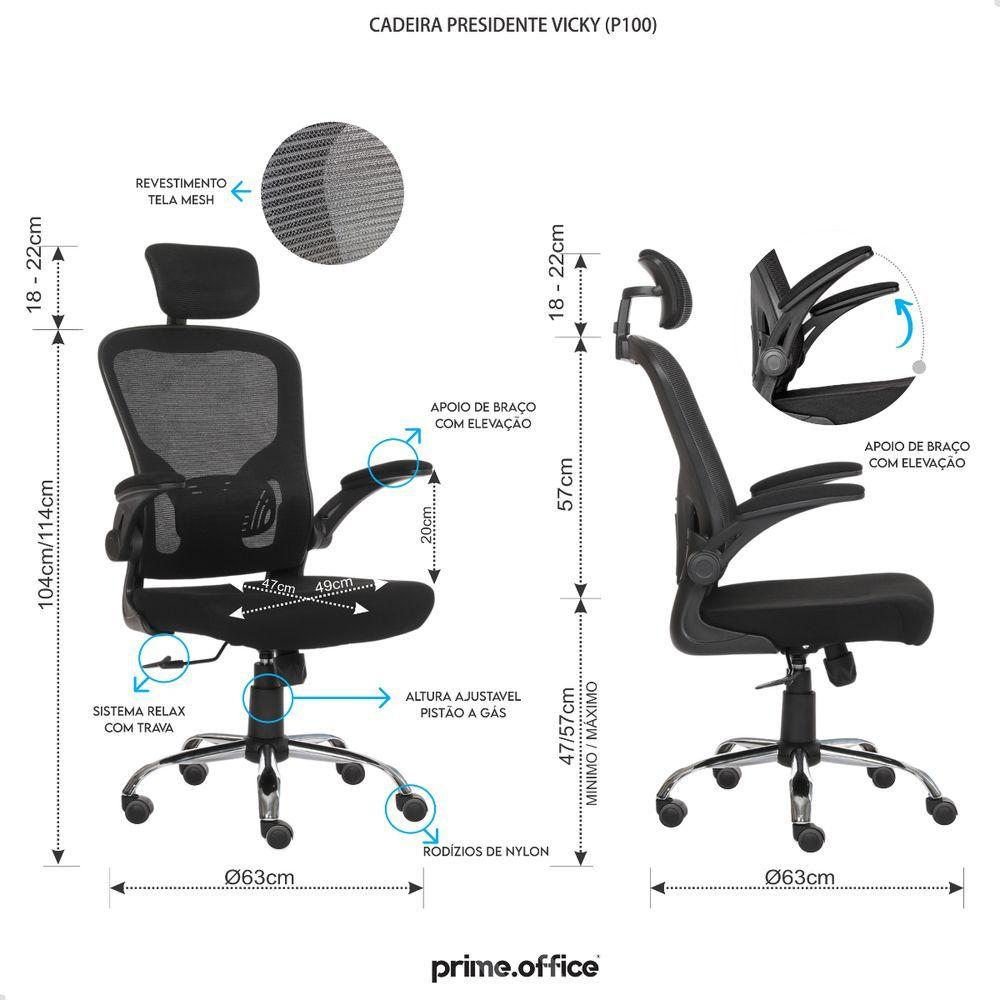 Miniatura Cadeira De Escritorio Presidente Giratória Ergonômica Mesh