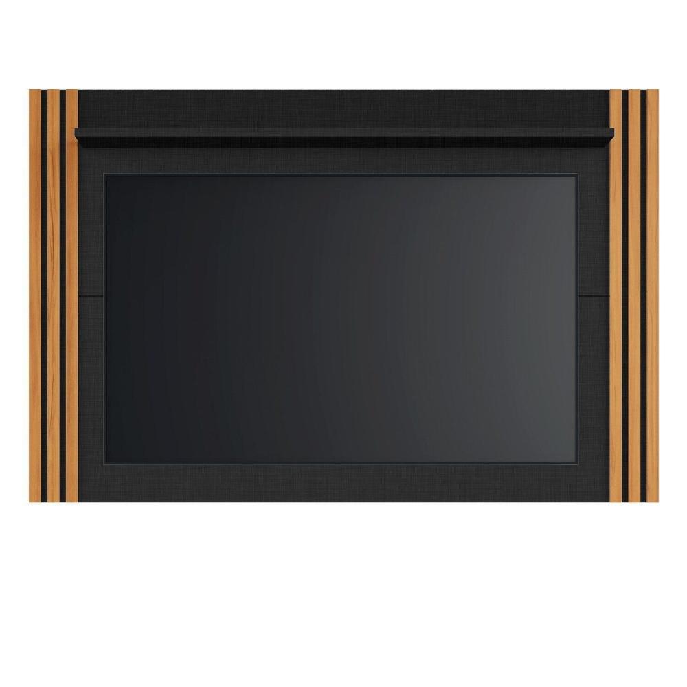 Miniatura Painel Ripado para Tv até 65 Polegadas Preto Tx/ Freijó Trend