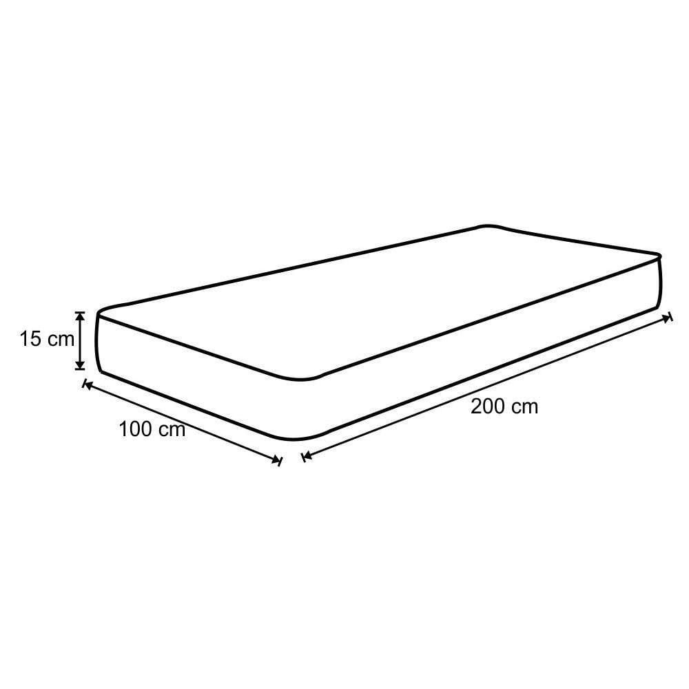 Miniatura Colchão Solteiro Espuma D45 100X200X15Cm Branco/Azul Castor