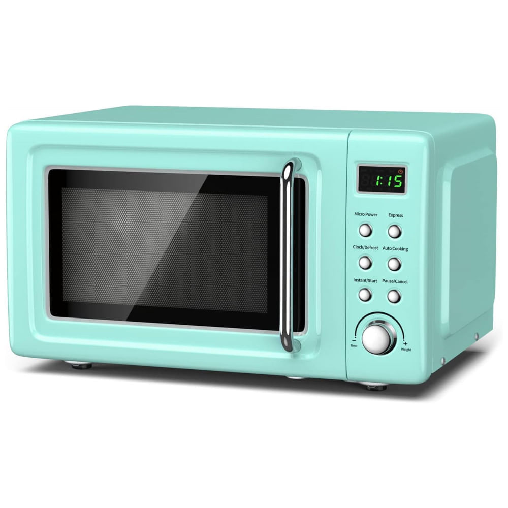 Miniatura Micro Ondas Retrô de Bancada com 8 Configurações 700W, Menta, 110v, SIMOE AMSE171MOGN, Verde