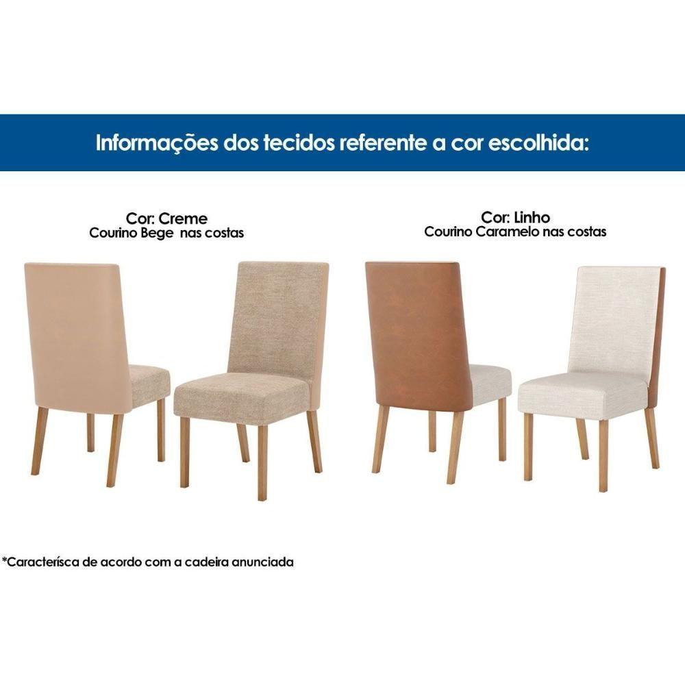 Miniatura Kit 4 Cadeiras Sala Jantar Anne 4 Un Nature Courano Creme