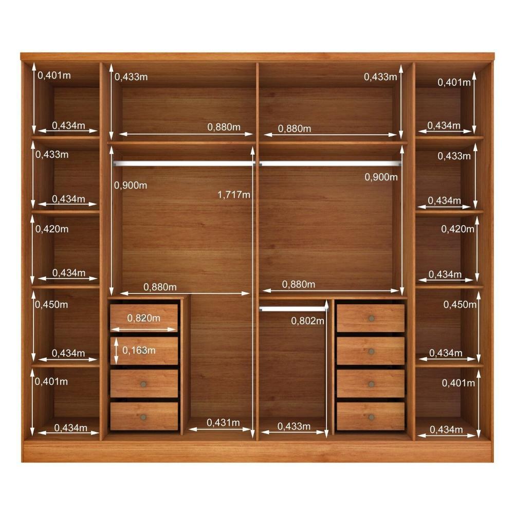 Miniatura Guarda-roupa Casal 6 Portas Portugal Espresso Móveis Cinamomo