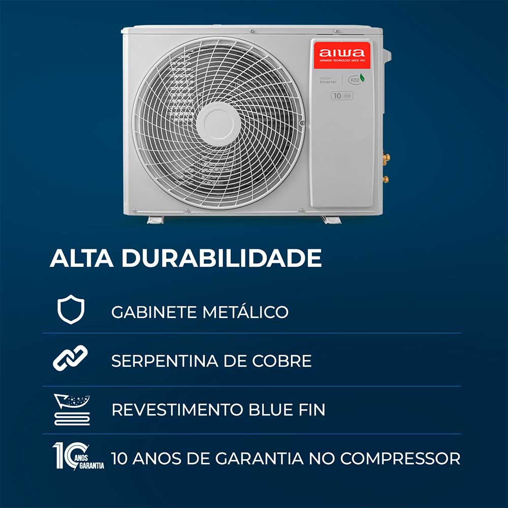 Miniatura Ar Condicionado Split 9000 BTU's Inverter Externa Aiwa Branca 220V Branco - 220V