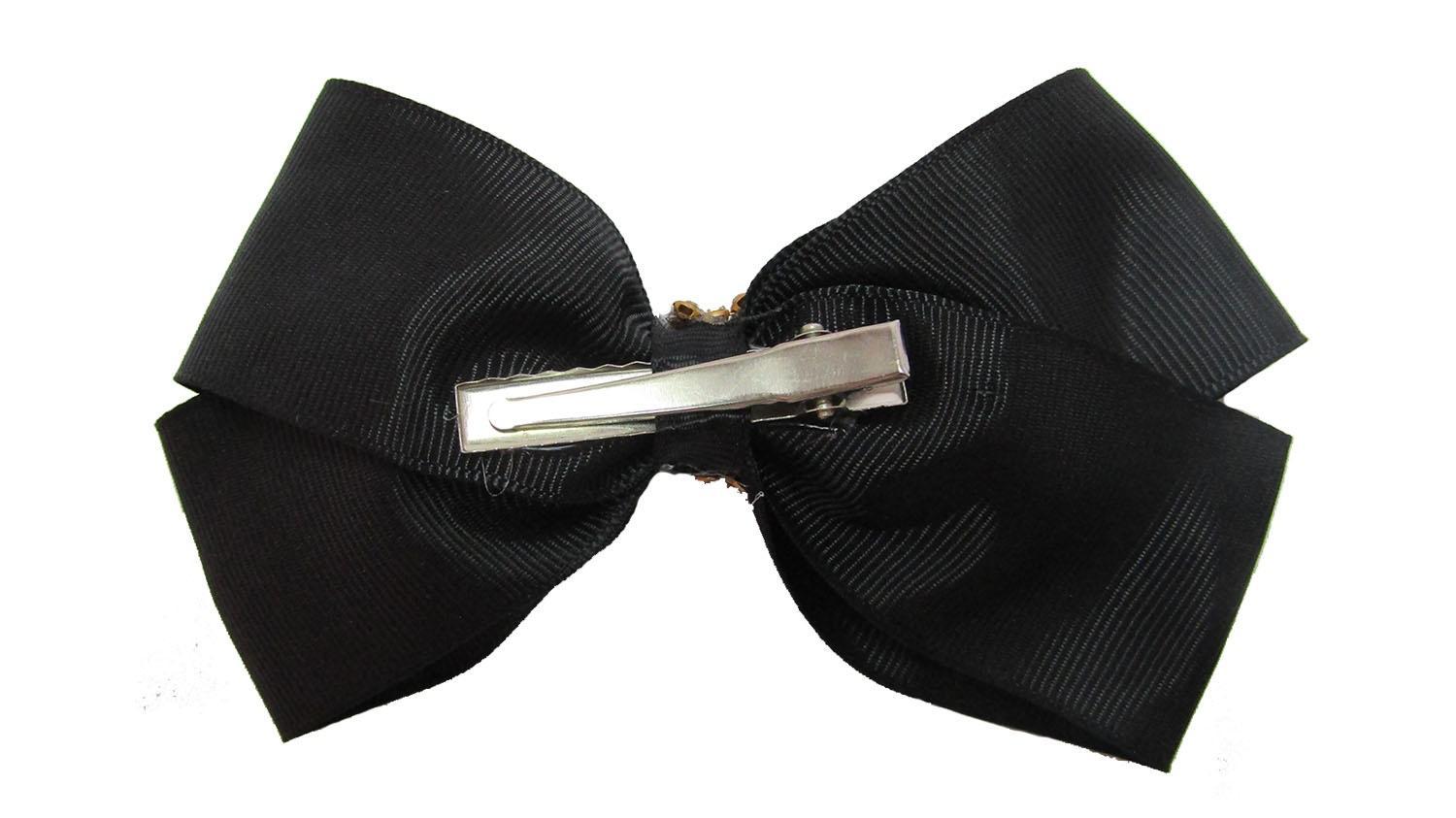 Miniatura Laço Preto De Cabelo Adulto Elegante De Luxo-No
