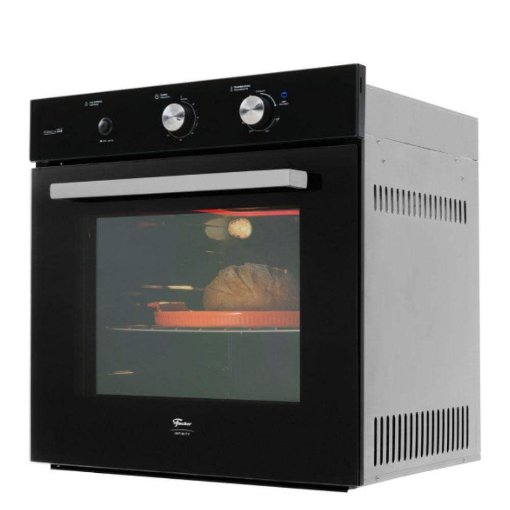 Miniatura Forno a Gás de Embutir Fischer Infinity 78L com Grill Preto - 220V