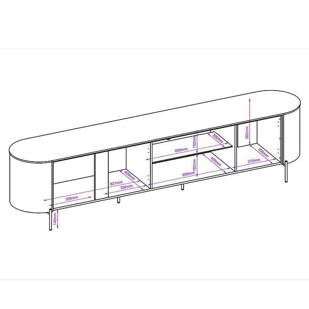 Miniatura Rack Bancada Com Painel Celine Off White Dj Móveis