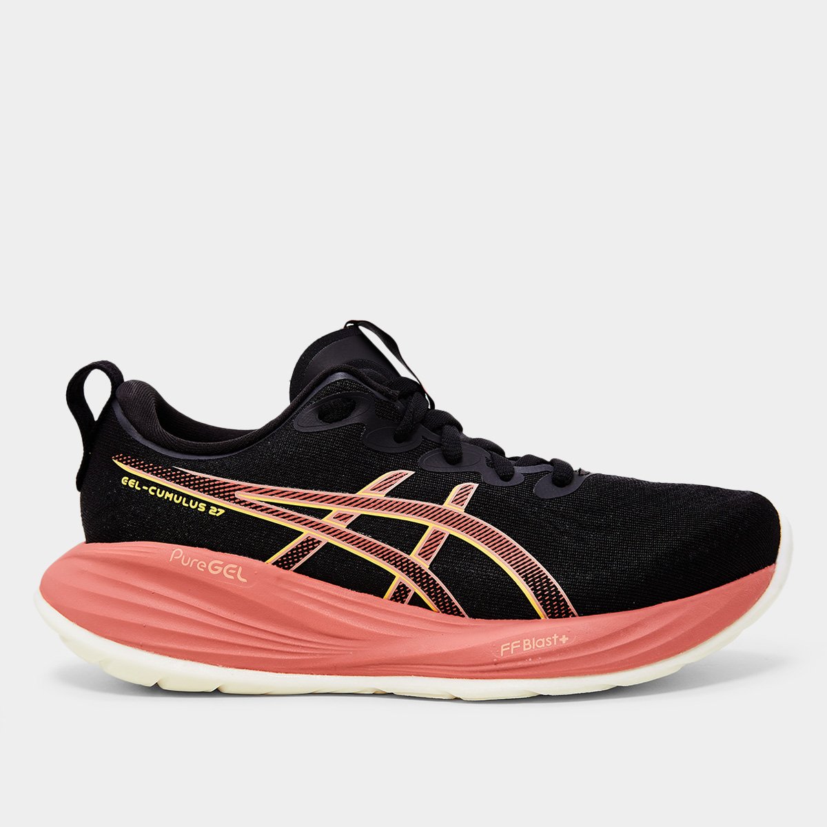 Miniatura Tênis Asics Gel Cumulus 27 Feminino Preto+Laranja - 34