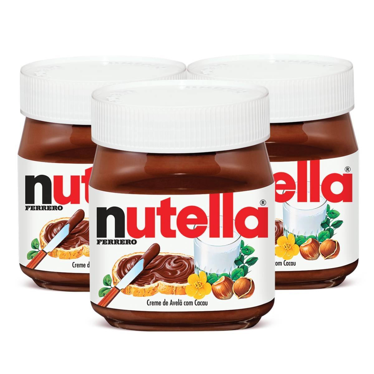 Miniatura Creme De Avelã, 3 Potes De 350G Nutella