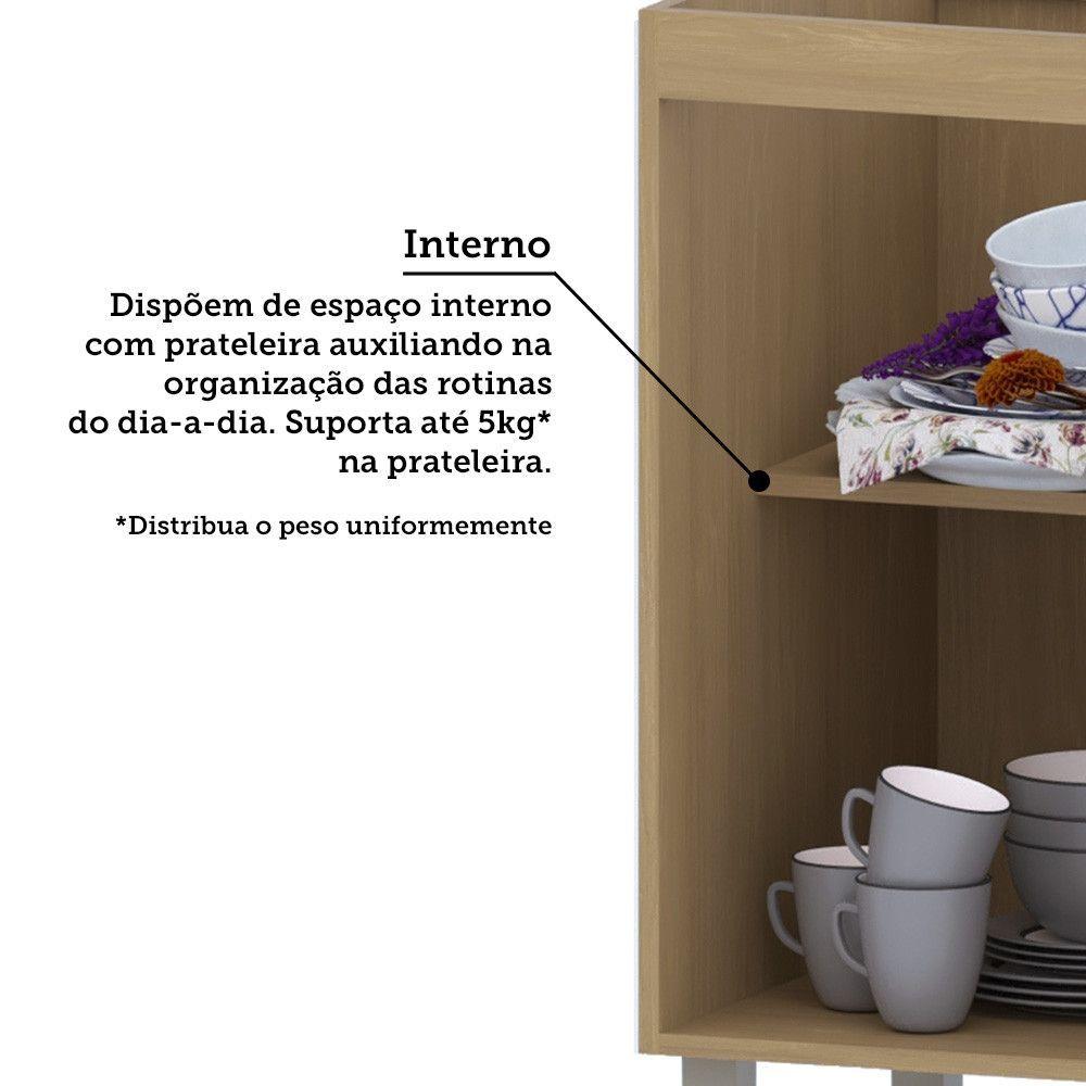 Balcão De Cozinha Para Pia 120cm 2 Portas E 3 Gavetas Classi Freijó/petala Rosa