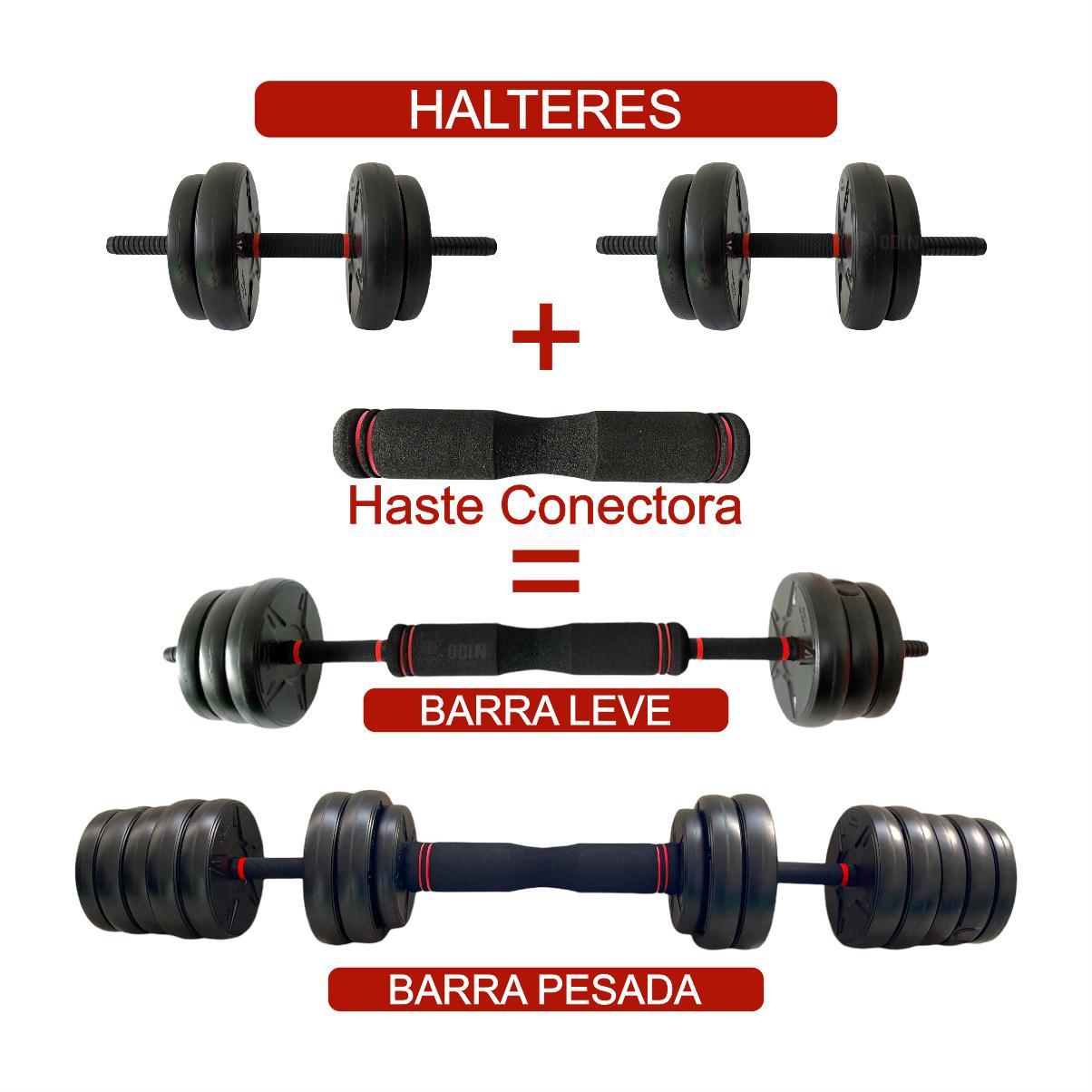 Miniatura Kit Halteres Musculação Kettlebell 6 Em 1 Peso 40Kg Odin Fit