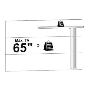 Rack Madetec Cross com 182cm de Largura + Painel Madetec Cross com 182cm de Largura, Ideal para TV de Até 65” Calacata/Off White