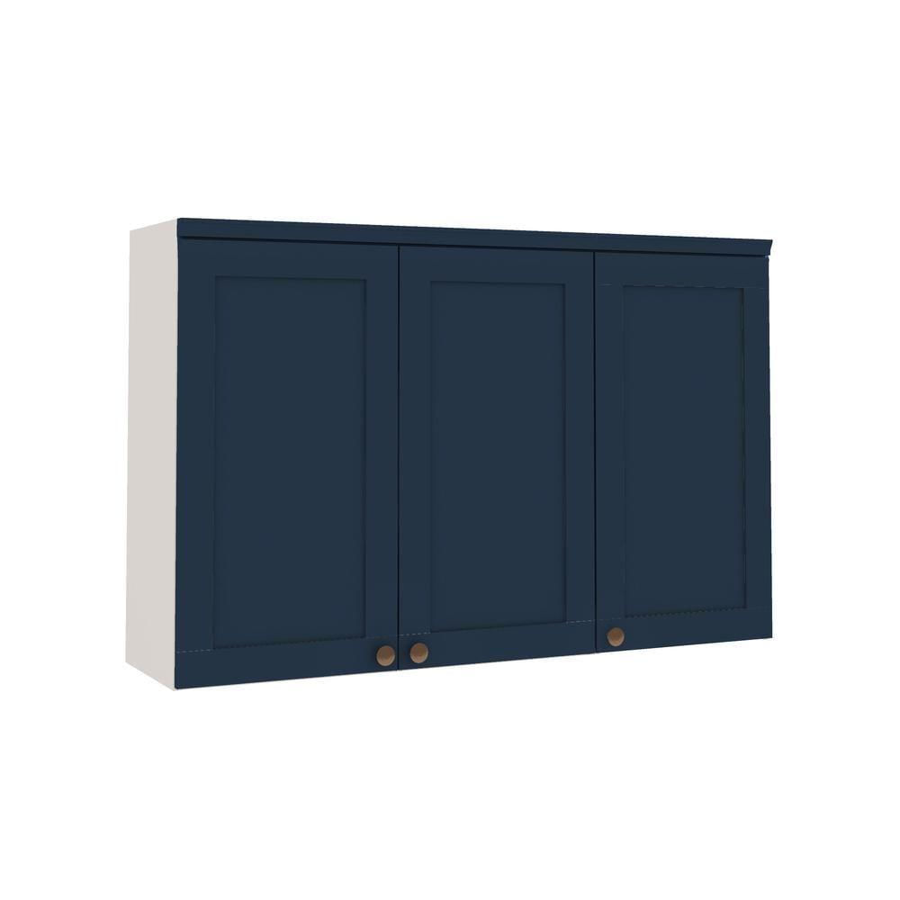 Cozinha Modulada 4 Pecas 100% Mdf Branco/Azul Genialflex