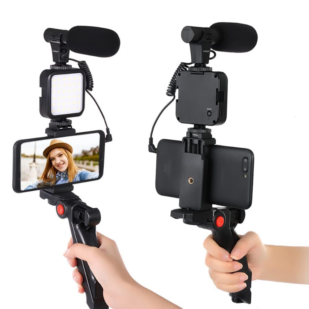 Miniatura Kit Acessórios Filmagem Suporte Celular Câmera Tripé Luz