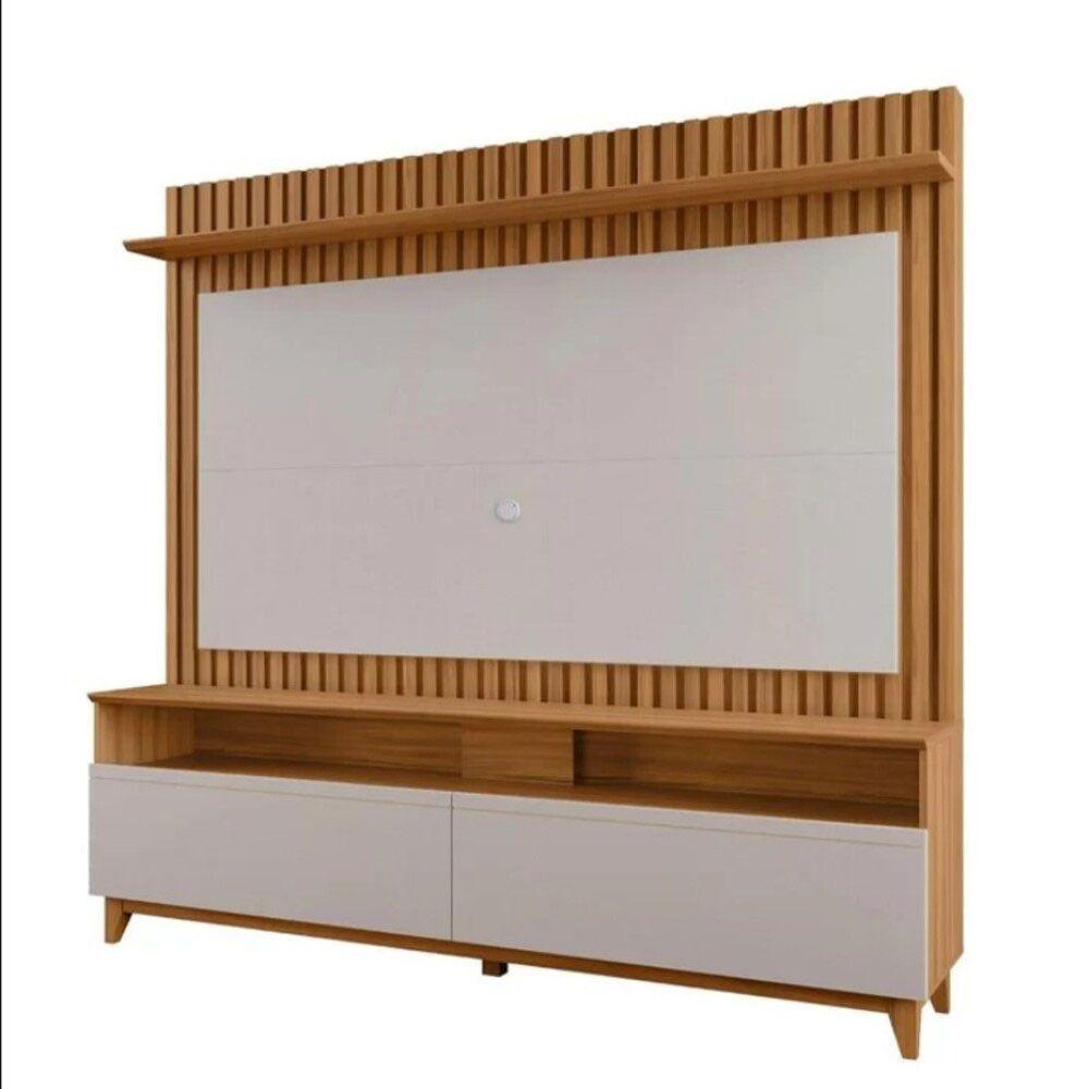 Miniatura Home Nt1340 183cm Em Ripado Para Tv Até 65 Polegadas Notável Freijó E Off White Tx