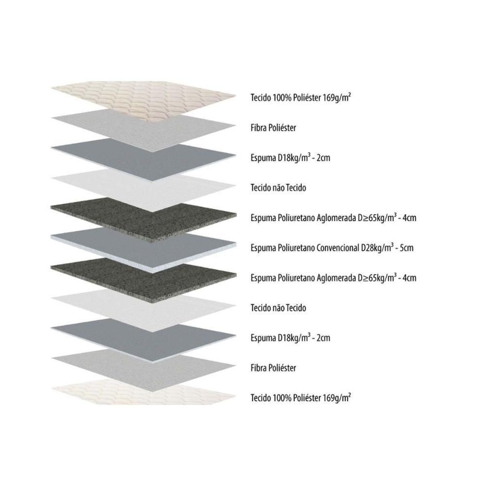 Miniatura Cama Box Baú Queen: Colchão Anatômico Herval D28 / Ag65 Frontier + Base Crc Suede Black(158X198)