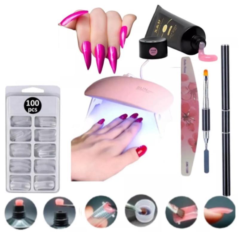 Miniatura Kit Polygel Unha Cabine Molde F1 Poligel Unha De Porcelana