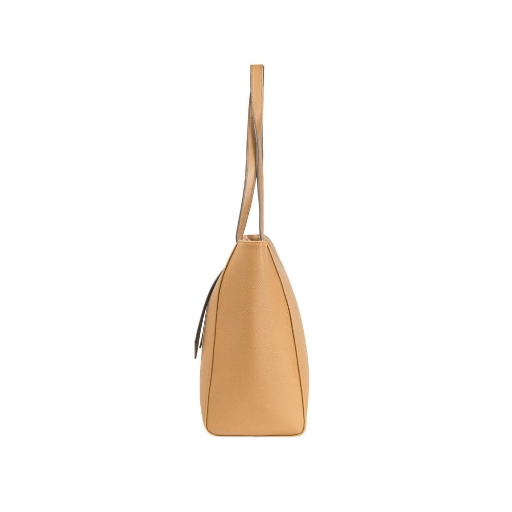 Miniatura Bolsa Feminina Grande Tote Com Alça Alongada Bege Bege - G