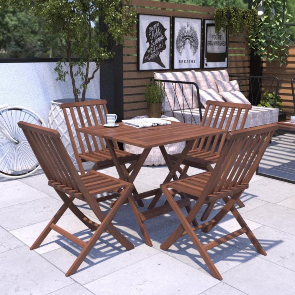 Miniatura Kit 4 Cadeiras Dobráveis Cas Abao Cedro Rosa Madeira