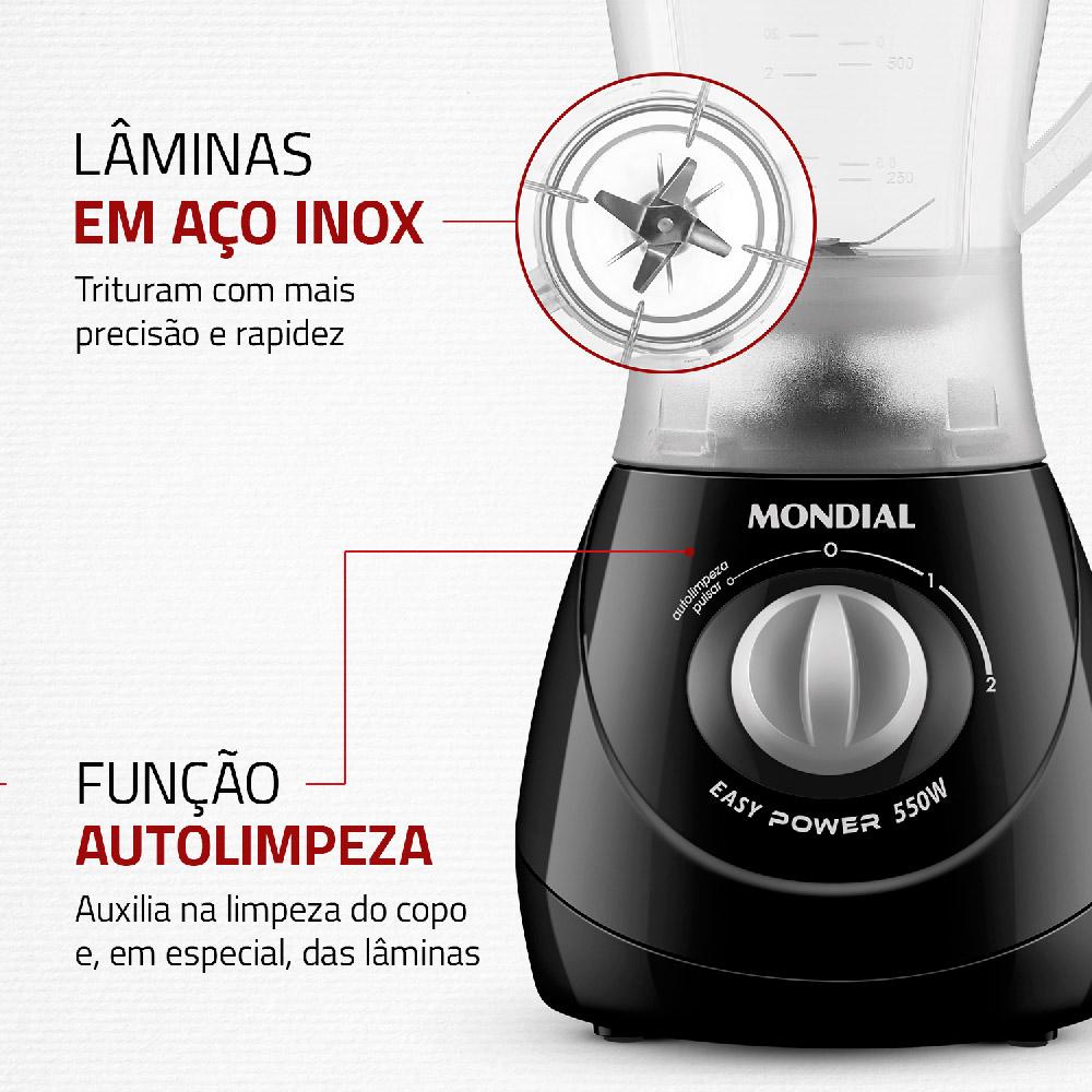Liquidificador Mondial L550 Preto 127V Preto - 127V