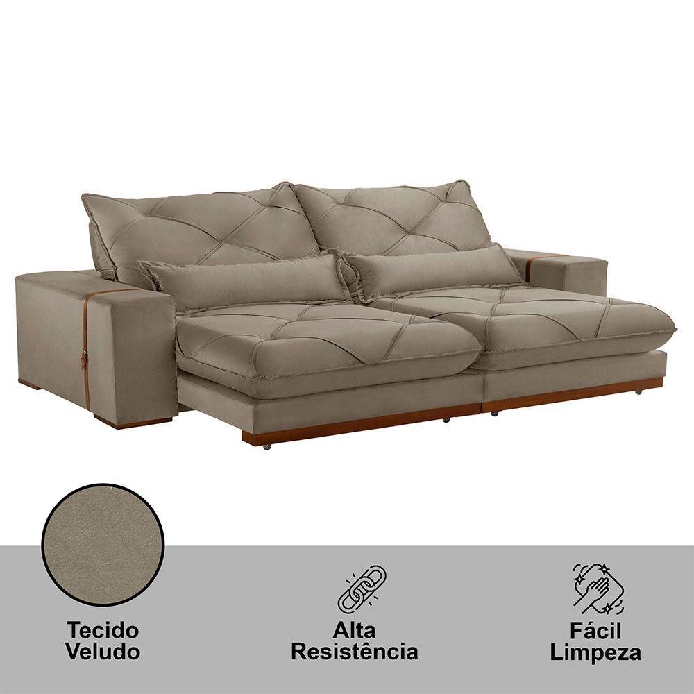 Miniatura Sofá Turim Veludo 02 Módulos De 120cm B25cm Meu Sofá Online B002 Veludo Capuccino