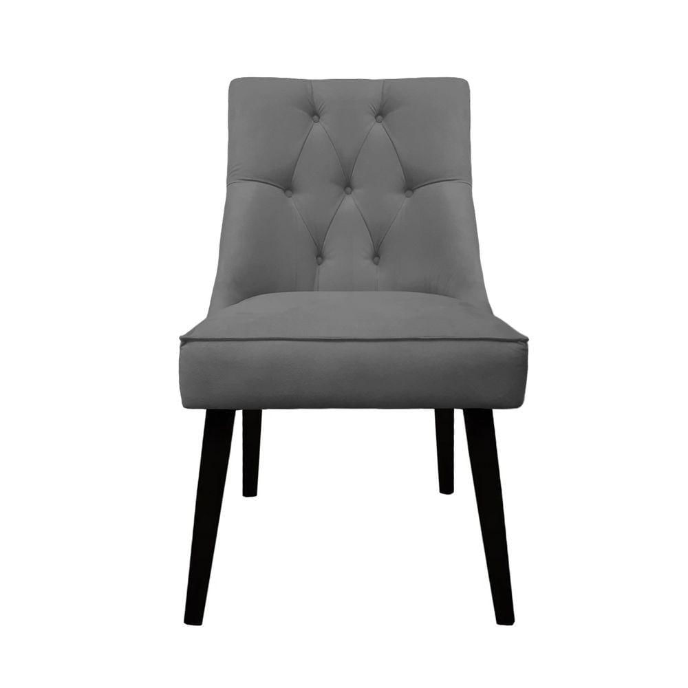 Miniatura Cadeira De Jantar Bela Capitone Suede Cinza