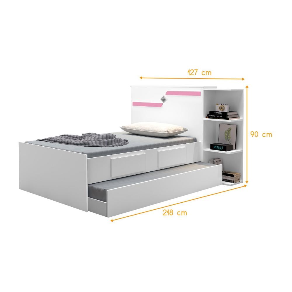 Bicama Baú Solteiro 2 Gavetas Iris J&A Móveis Branco