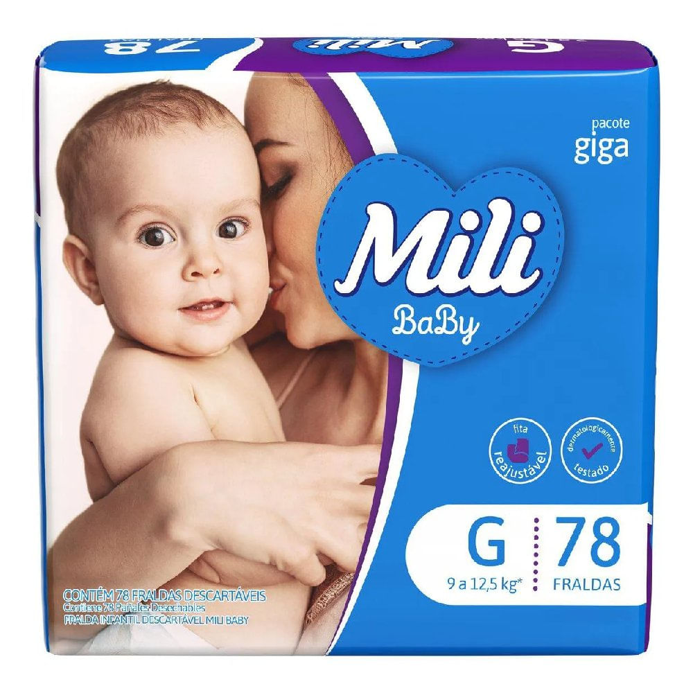 Miniatura Fralda Mili Baby Giga G 78 Unidades