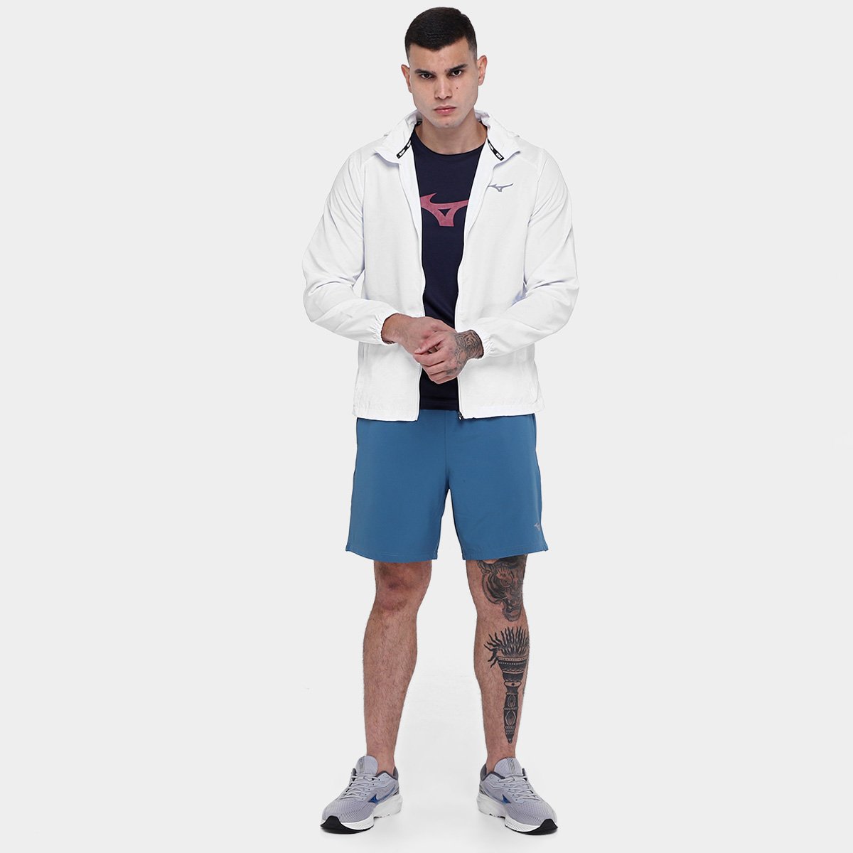 Jaqueta Mizuno Focus Masculina Branco - G