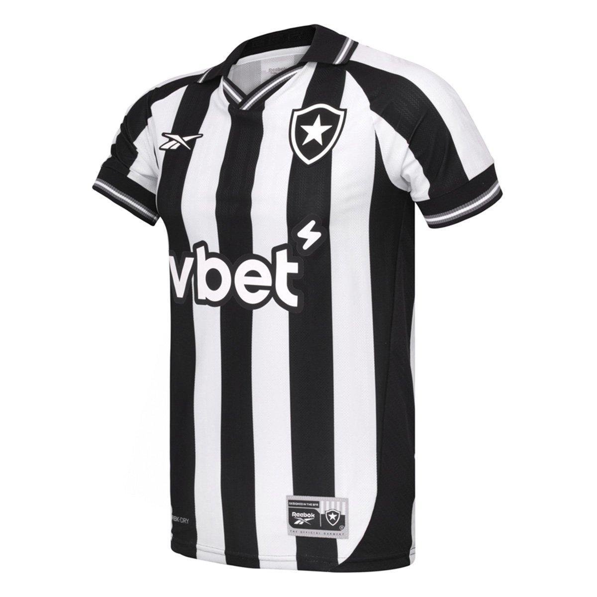 Miniatura Camisa Botafogo I 25/26 s/n Torcedor Reebok Masculina Branco+Preto - EGG
