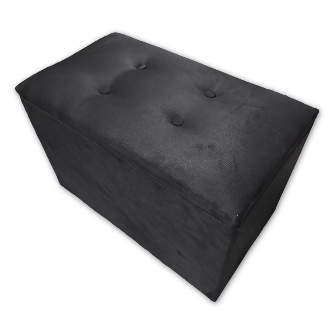 Miniatura Puff Baú Banqueta Retangular Organizar E Decorar Suede 60Cm