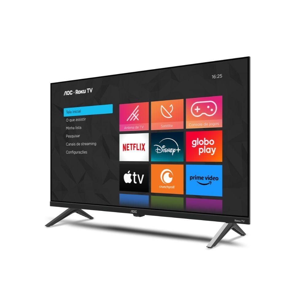 Miniatura Smart TV AOC Roku 32 DLED HD Dolby Audio 32S5045/78G Preto Bivolt