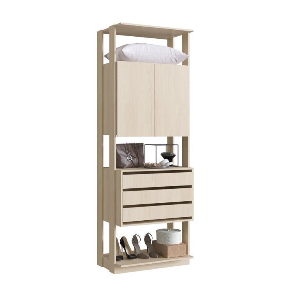 Guarda Roupa Closet 3 Gavetas e Prateleiras Be Mobiliário Nature