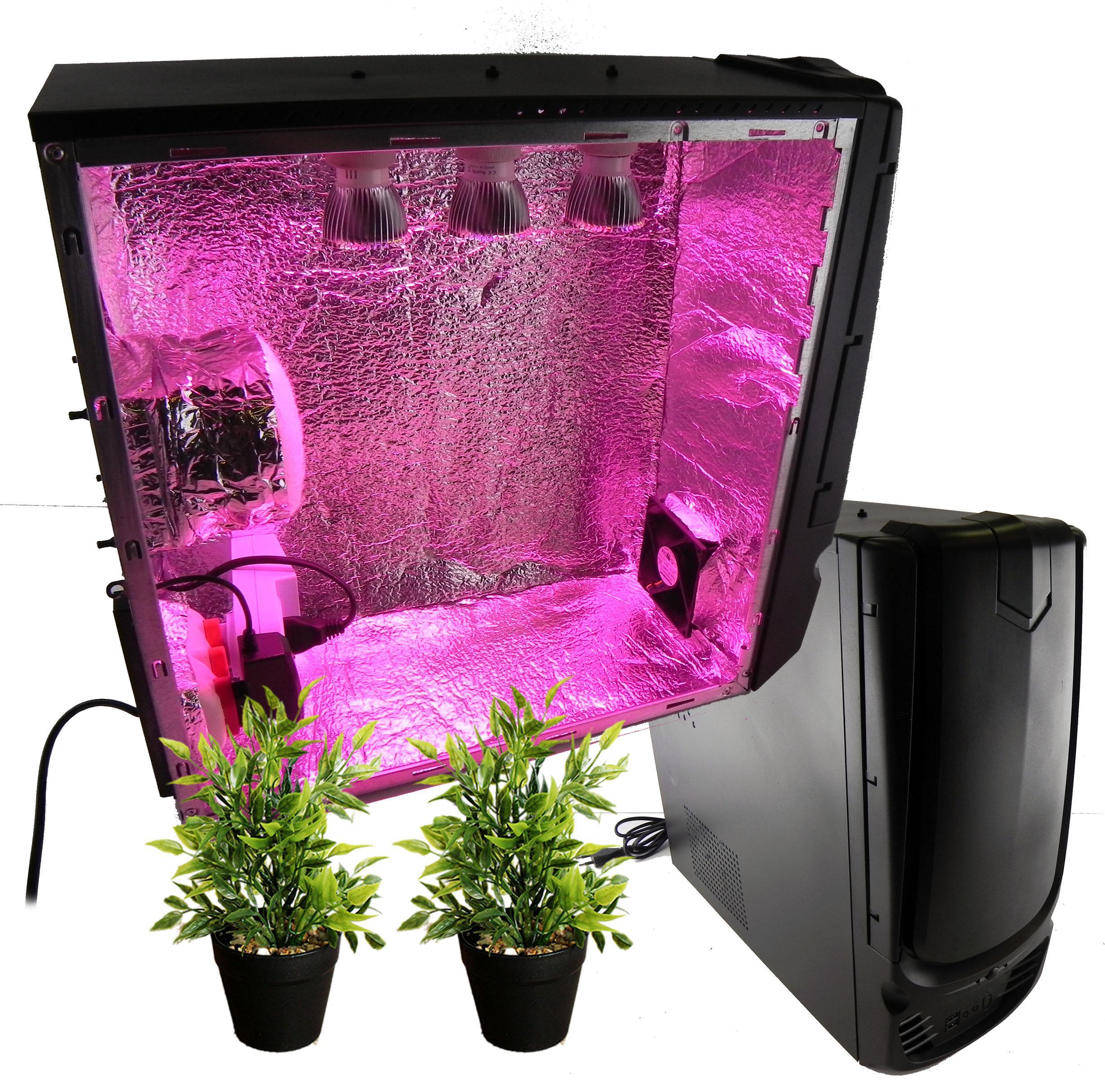 Miniatura Estufa Pc Grow Cultivo Indoor Led Full Spectrum Com Filtro Stealth