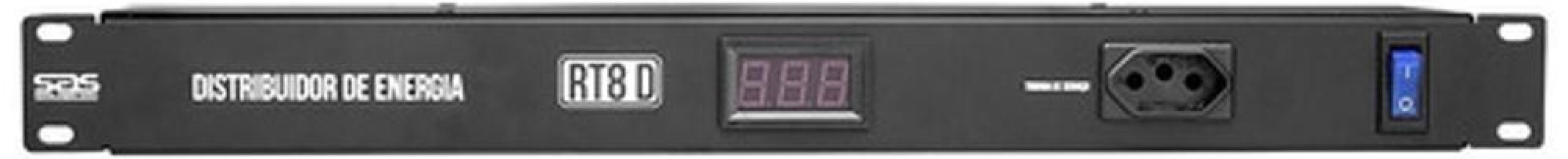 Miniatura Régua 8 Tomadas Rt8D Rack 19 Polegadas Com Display 110/220V