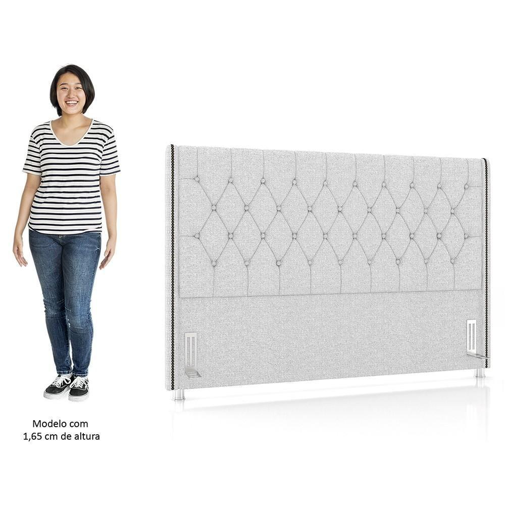 Miniatura Cabeceira Cama Box Solteirão 98cm Florenza P02 Linho Cinza Claro - Mpozenato