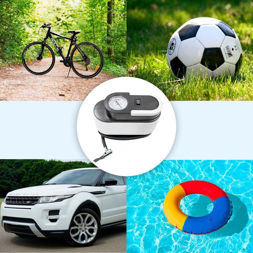 Compressor Ar Veicular Eletrico Portatil 12v Calibrador Carro Pneu Bicicleta Bola
