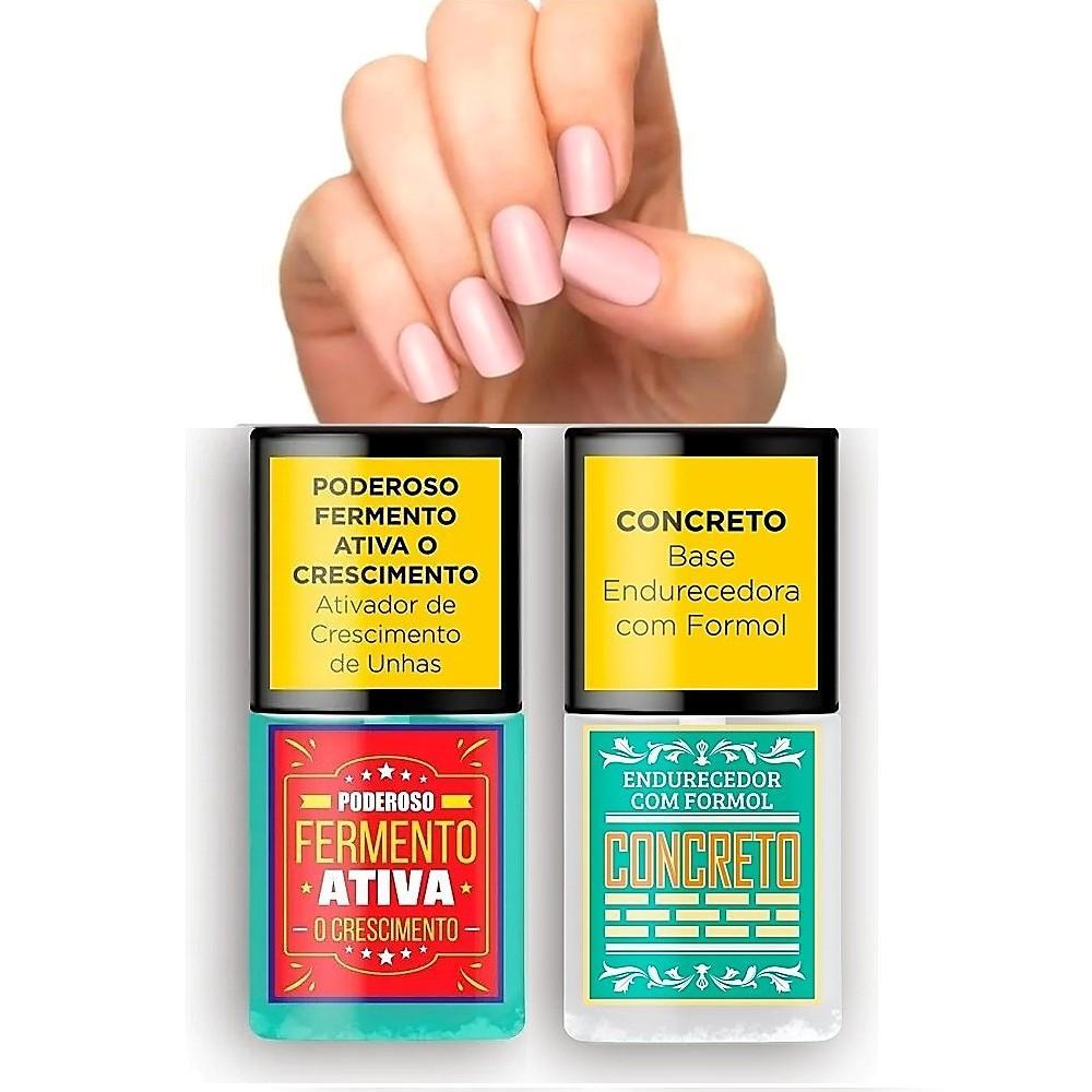 Miniatura Bases De Unha Top Beauty Concreto Endurecedor + Fermento 4Un