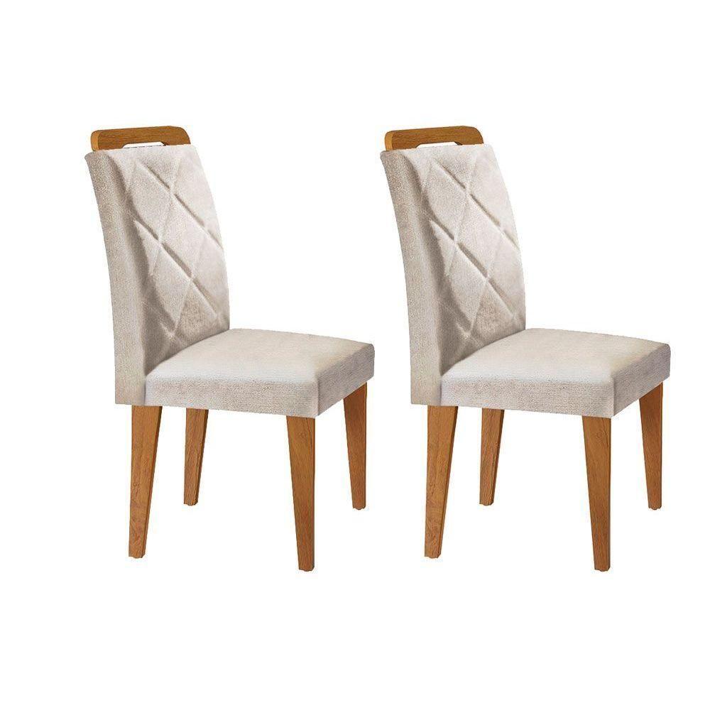 Miniatura Kit 2 Cadeiras Sala Jantar Melissa 2 Un Imbuia-veludo Creme - Rufato
