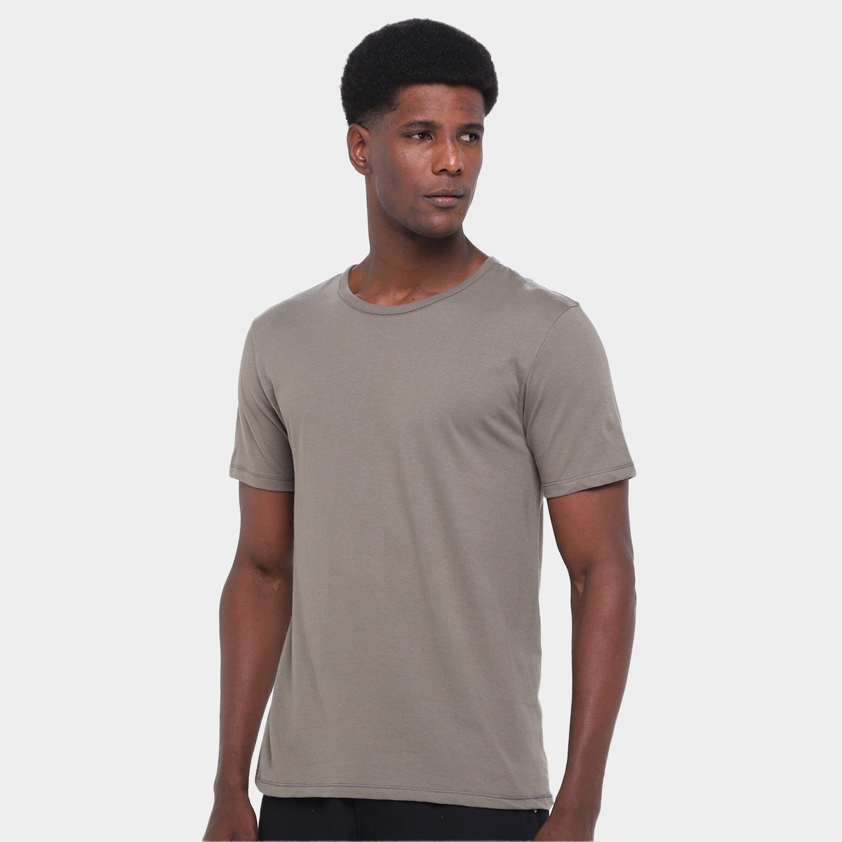 Miniatura Kit Camiseta Hering C/ 3 Peças Masculina Verde+Bege - G