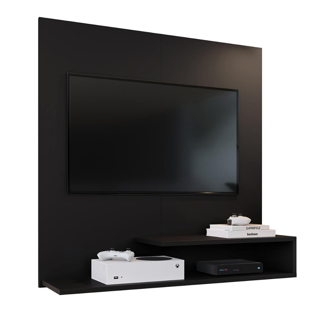 Miniatura Estante Painel Parede Smart New TV 32 Polegadas Prateleiras Decorativas Sala Quarto Pequeno Retrô – Preto - RPM